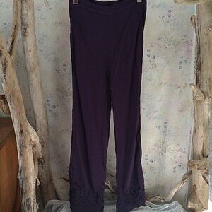 Mercer And Madison Womens Size Large Purple Flowy Eyelet Hem Pull